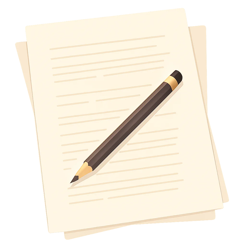 Notebook with pencil