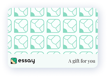 Essay gift card with tagline